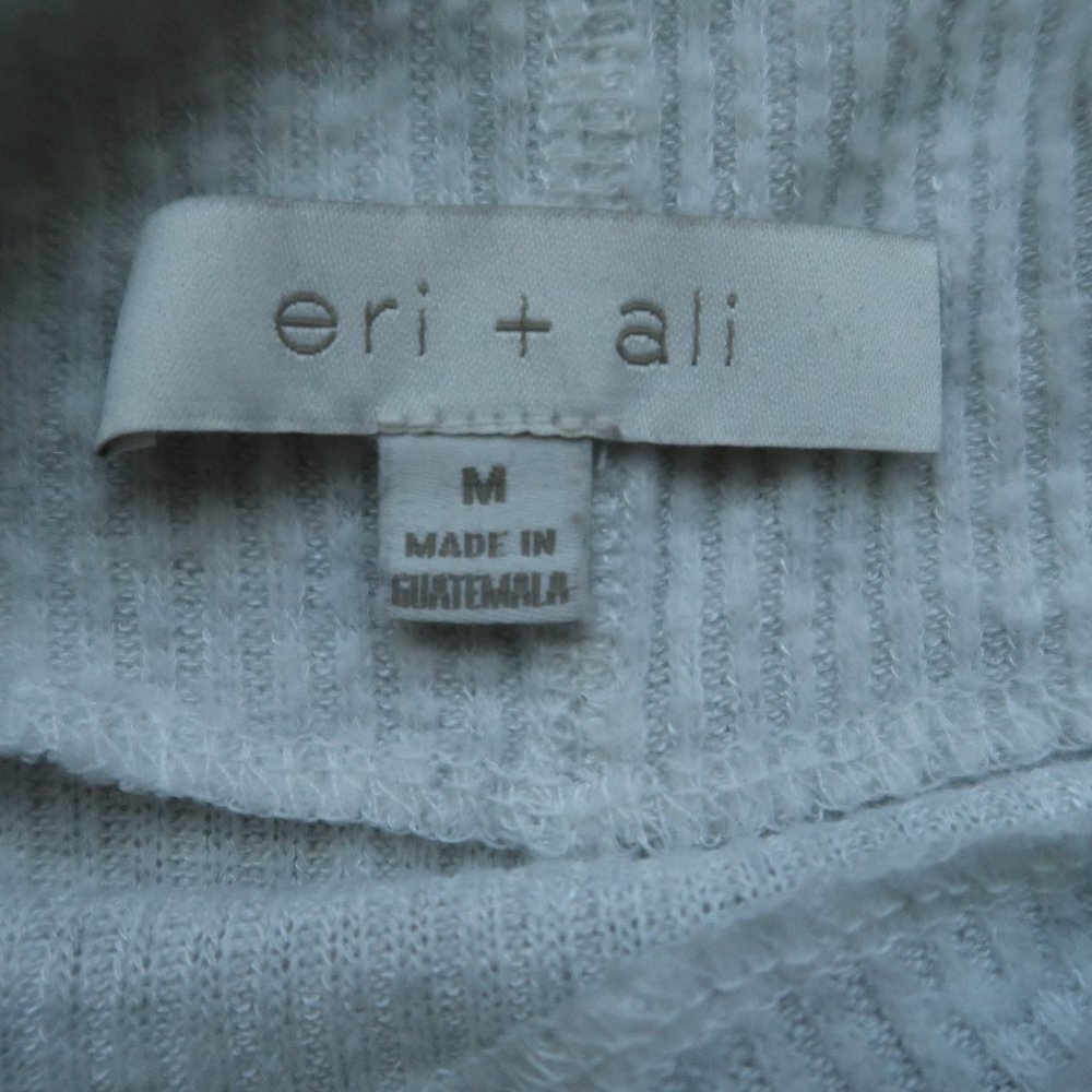 Anthropologie Eri +Ali Sweater Holdrege Heathered Grey Ribbed Knit Size Medium - Picture 5 of 7
